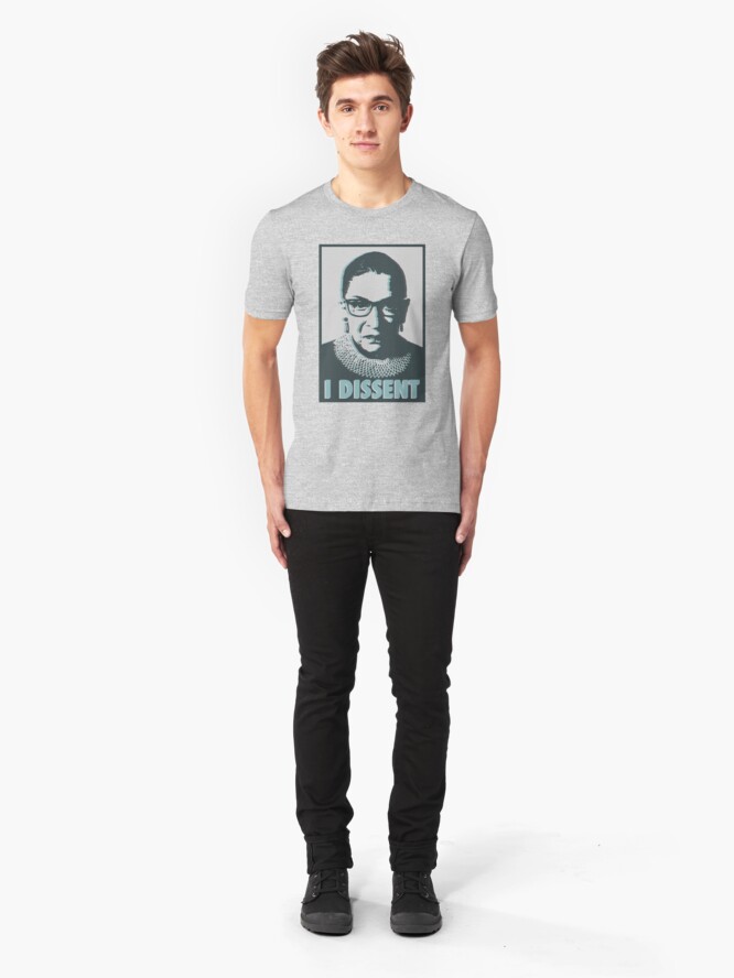 Alternate view of RBG - I Dissent - Dble exposure Slim Fit T-Shirt