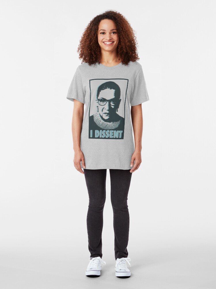Alternate view of RBG - I Dissent - Dble exposure Slim Fit T-Shirt