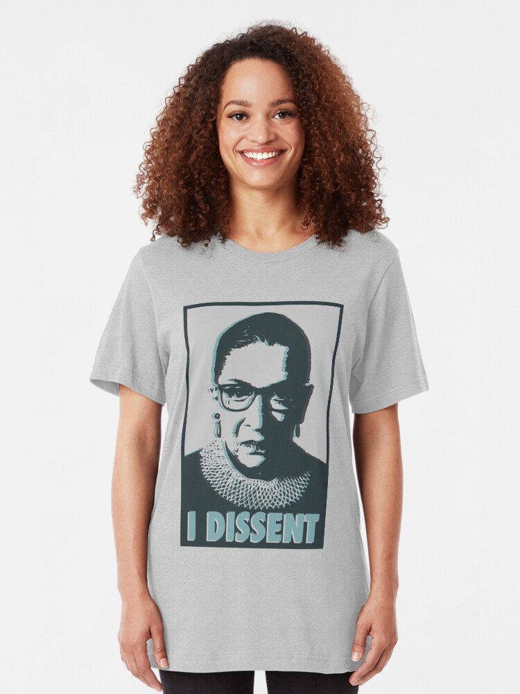 Alternate view of RBG - I Dissent - Dble exposure Slim Fit T-Shirt