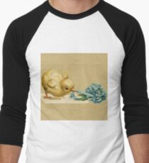 Vintage chick with bouquet Men's Baseball ¾ T-Shirt
