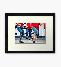 stomping legs Framed Print