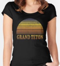 Vintage Grand Teton National Park Sunset Women's Fitted Scoop T-Shirt