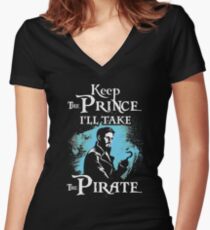 Keep The Prince, I'll Take The Pirate Women's Fitted V-Neck T-Shirt
