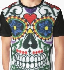 Sugar Skull Embroidered Patch Graphic T-Shirt