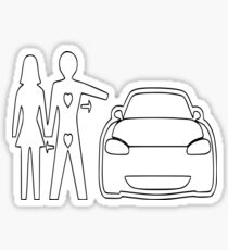LOVE MAZDA MX5 MK2 MIATA NB CAR OR GIRLFRIEND Sticker