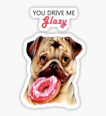 Pug and donut Sticker