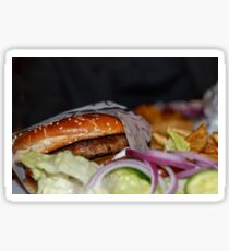 Hamburger with leek and lettuce close up Sticker