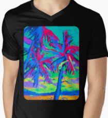 Hawaii Pink Palms Men's V-Neck T-Shirt