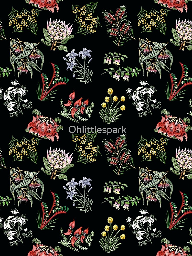 Native Flower Lino Print by Ohlittlespark