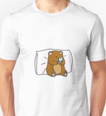 Geeky bear playing his old gameconsole Unisex T-Shirt