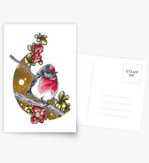 Red-capped robin Postcards