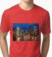 Brisbane city skyline after dark. Queensland. Australia. Tri-blend T-Shirt