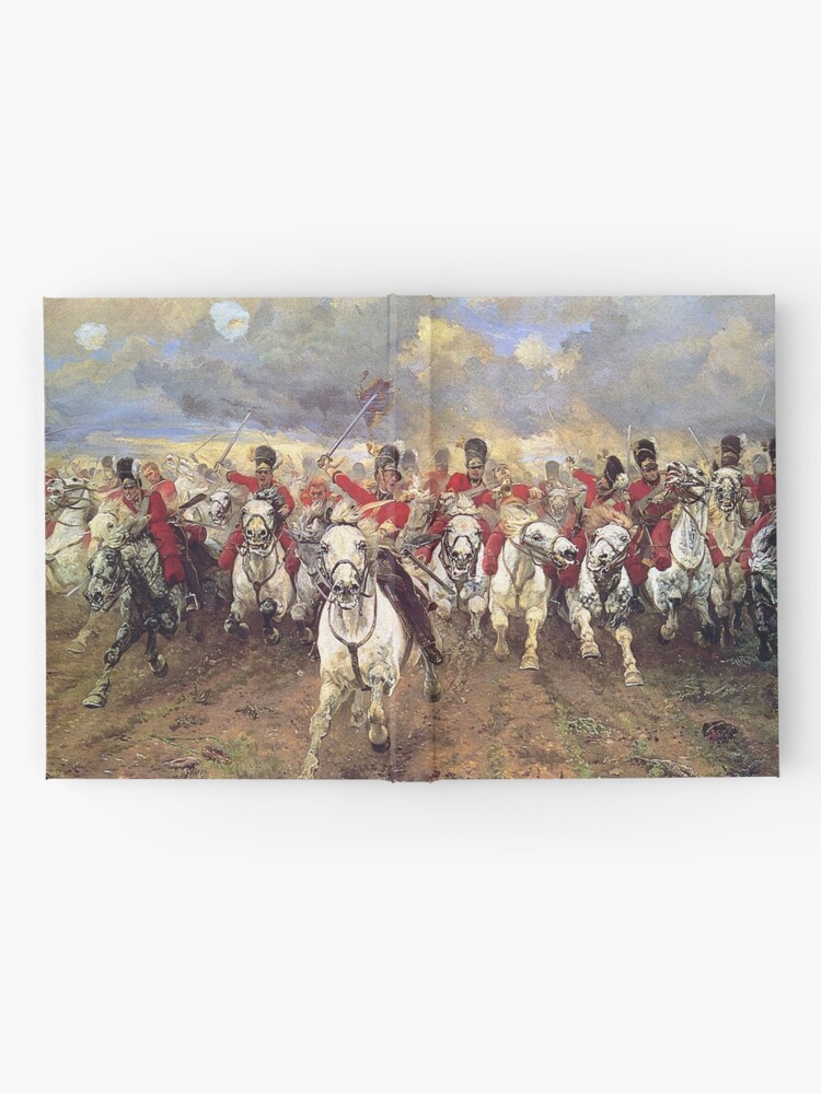 Alternate view of Scotland Forever! 1881, Battle of Waterloo, Lady Butler, Charge of the Royal Scots Greys. Hardcover Journal