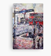 London Art - Underground Subway & Red Bus Canvas Print