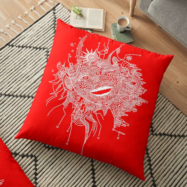 CuteFace Project - White Experiment Floor Pillow
