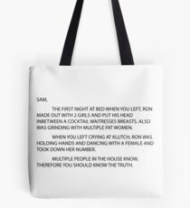 letter to sam sammi sammy Tote Bag