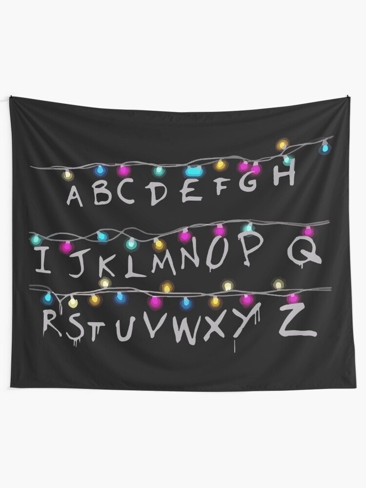 Alternate view of stranger alphabet things Tapestry