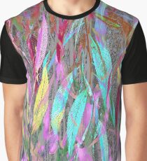 Weeping Willow Leaf Pattern Graphic T-Shirt