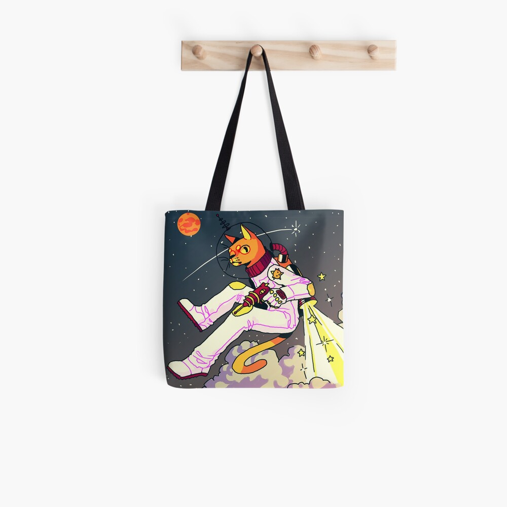  Space Cat  Print Tote  Bag  by Ondinel Redbubble