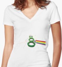 Dark Side of the Tentacle Women's Fitted V-Neck T-Shirt