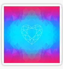 Glowing Heart Sacred Geometry Low Poly Multicolor Abstract Artwork Sticker