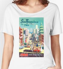 San Francisco via TWA - Vintage Travel Poster Women's Relaxed Fit T-Shirt
