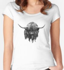Scottish Highland Cow Women's Fitted Scoop T-Shirt
