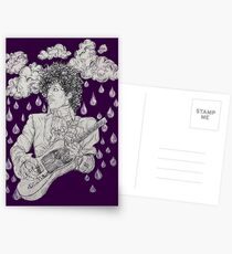 Purple Rain Classic Rock Star Music Legend Illustration Postcards