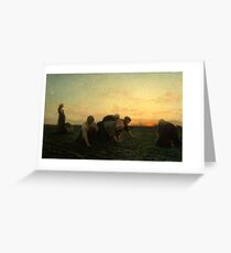 The Weeders 1868 by Jules Breton Greeting Card