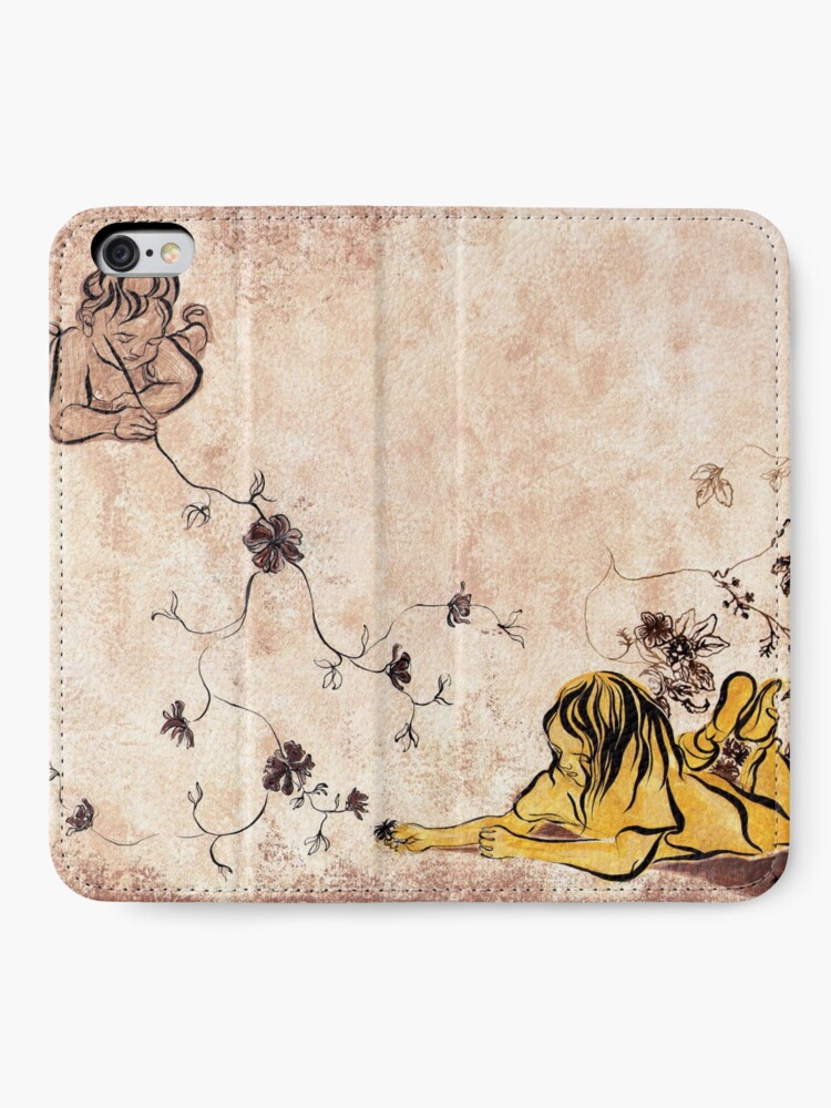 Alternate view of Children Drawing Flowers Painting iPhone Wallet
