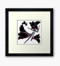 Floral ink brush Framed Print