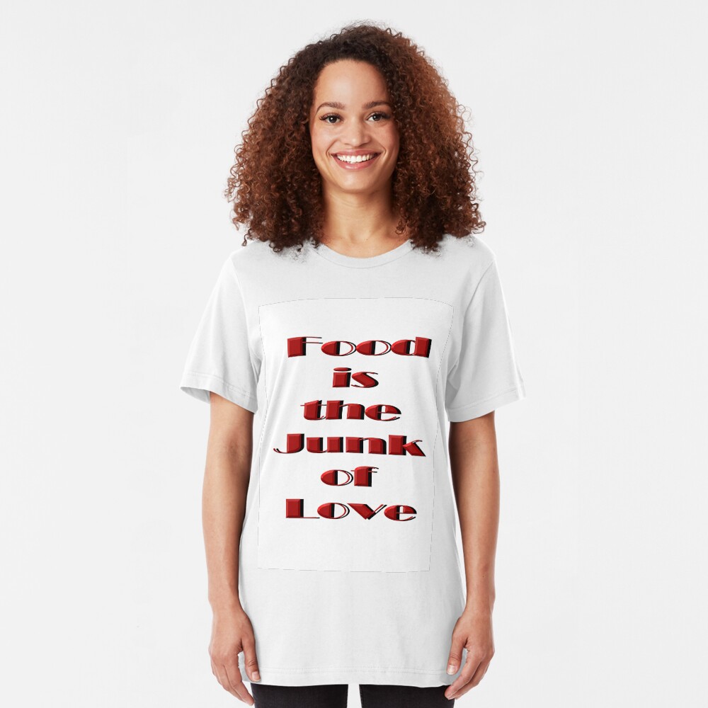 Food Junk Love tee Slim Fit T-Shirt