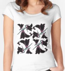 Pattern brush flower Women's Fitted Scoop T-Shirt