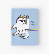 Cuaderno de tapa dura Unicorn Cat Rainbow Butt Laser