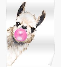 Póster Sneaky Llama con Bubble Gum