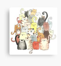 A Clowder of Colourful Cats Metal Print