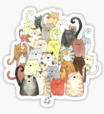 A Clowder of Colourful Cats Sticker