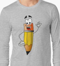 Happy pencil character - Vector Long Sleeve T-Shirt