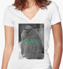 Thicc Women's Fitted V-Neck T-Shirt