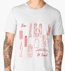 Unusual Japanese architecture. Travel and leisure. Men's Premium T-Shirt