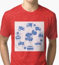 Baby cars, cubes, puppy, gift, balloons. Tri-blend T-Shirt