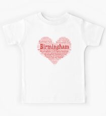 Heart of Birmingham Red Heart Word Cloud Products Kids Tee