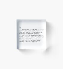 anonymous letter to sam Acrylic Block