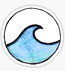 easy blue with vivid teal wave circle Sticker