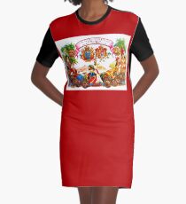 CUBA : Vintage Habana Cigar Advertising Print Graphic T-Shirt Dress