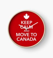 keep calm move to Canada Maple Leaf Canada Clock