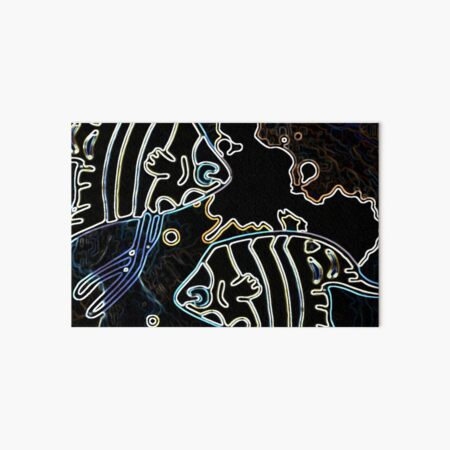 Blue Water Fish Dark Night Art Board Print
