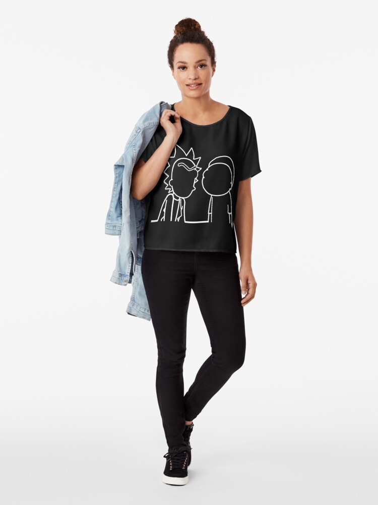 Alternate view of wubba lubba dub dub Chiffon Top