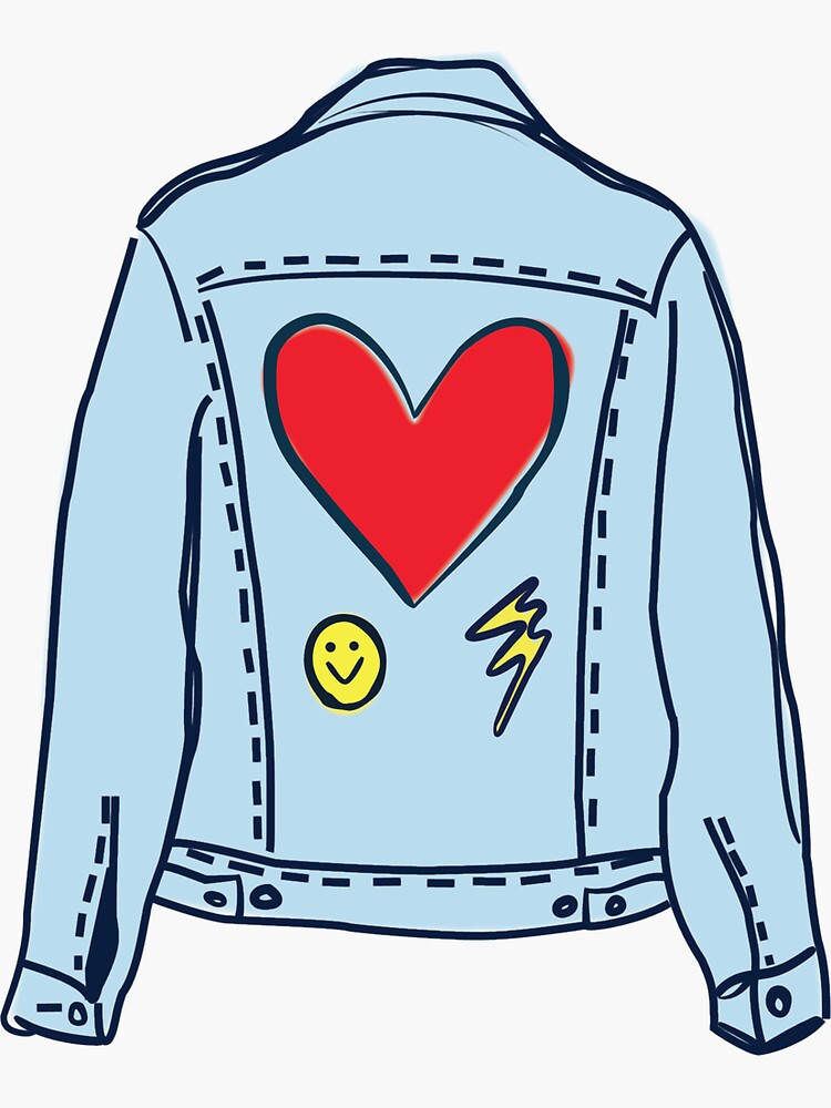 "Jean Jacket Cartoon" Sticker by danadicris | Redbubble