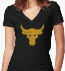 yellow bull under armour Women's Fitted V-Neck T-Shirt